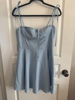 Light Blue Corset Mini Dress – Size Large
